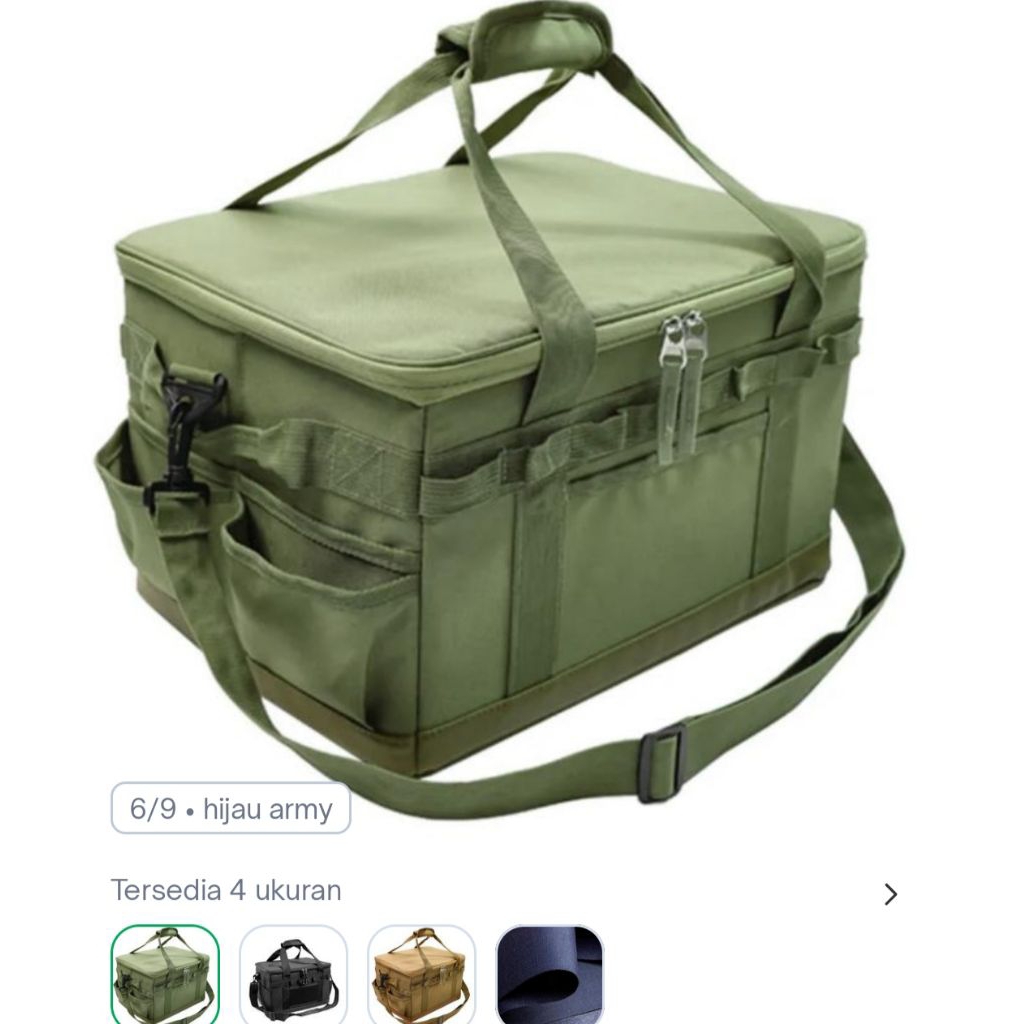 Duffel travel bag water proof tas camping and beac outdoor stroage bag hijau army. black. cream