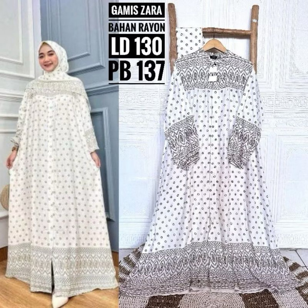 gamis set hijab rayon motif mewah By jevani