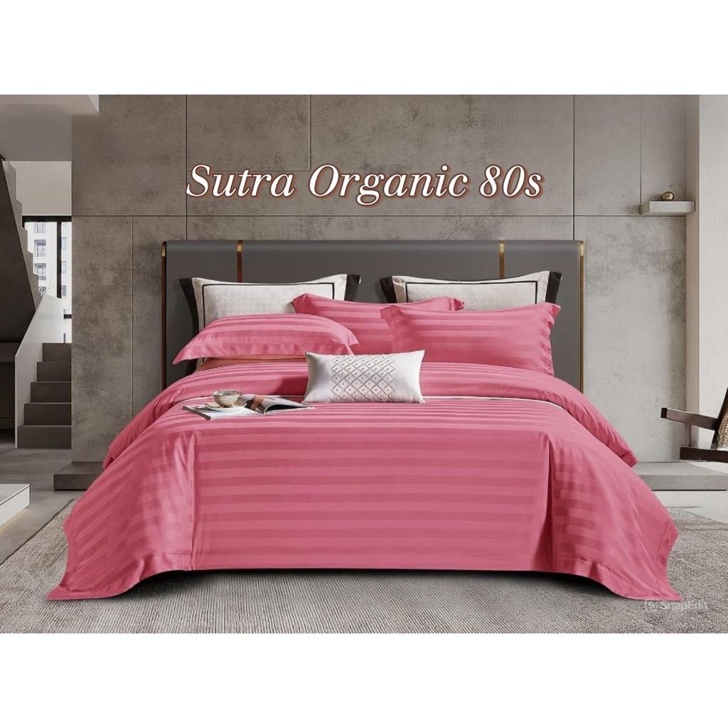 Promo Sprei Set Sutra Organic Jacquard Salur 80s / Sprei sutra kngkoil / Sprei sutra silk / Sprei Su