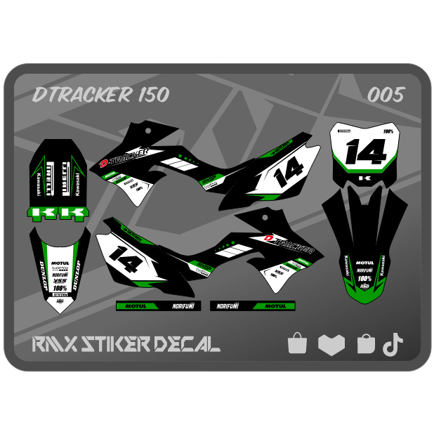 STIKER DTRACKER 150 FULLBODY (005) STICKER DECAL DEKAL D-TRACKER SE HITAM MERAH, KUNING, HIJAU, BIRU
