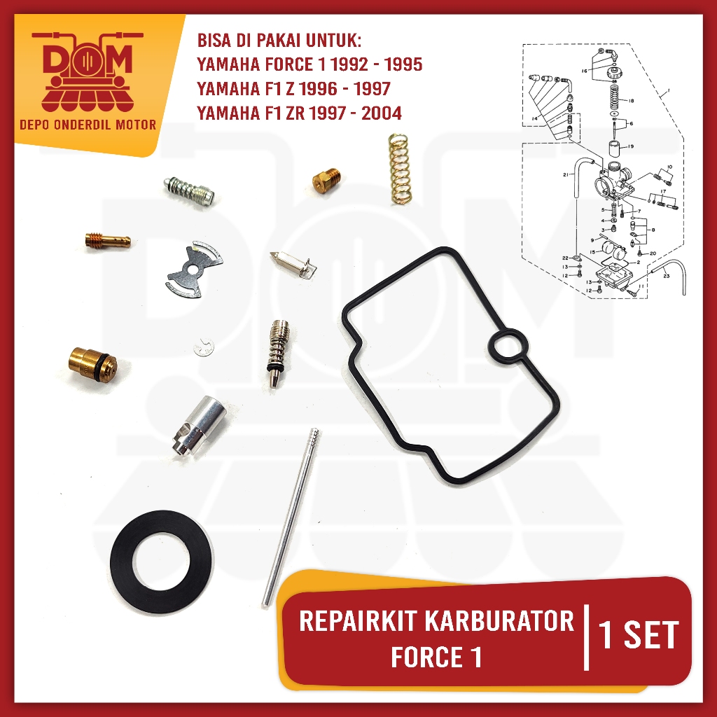 Repairkit Karburator Force 1 (KAWA) Repair Kit Parkit Spuyer Karbu Assy Yamaha FIZ F1ZR FIZ R Force1