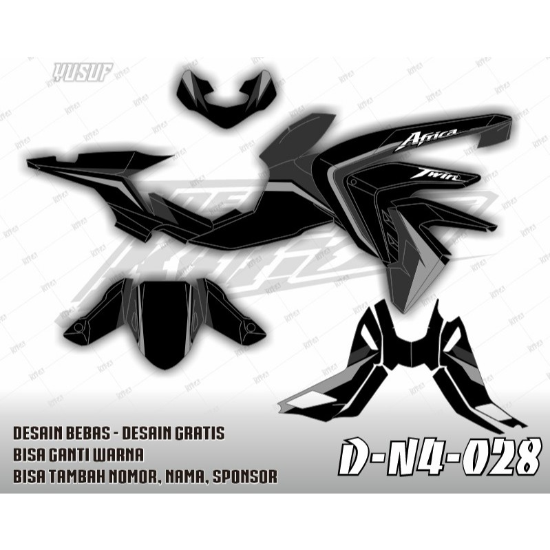 Decal stiker CB150X motif simpel kombinasi Hitam Hijau Emas