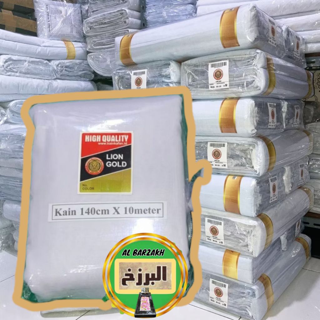 Kain Kafan Lion Gold Lebar 140cm Panjang 10m Kain kafan putih Kain polos putih