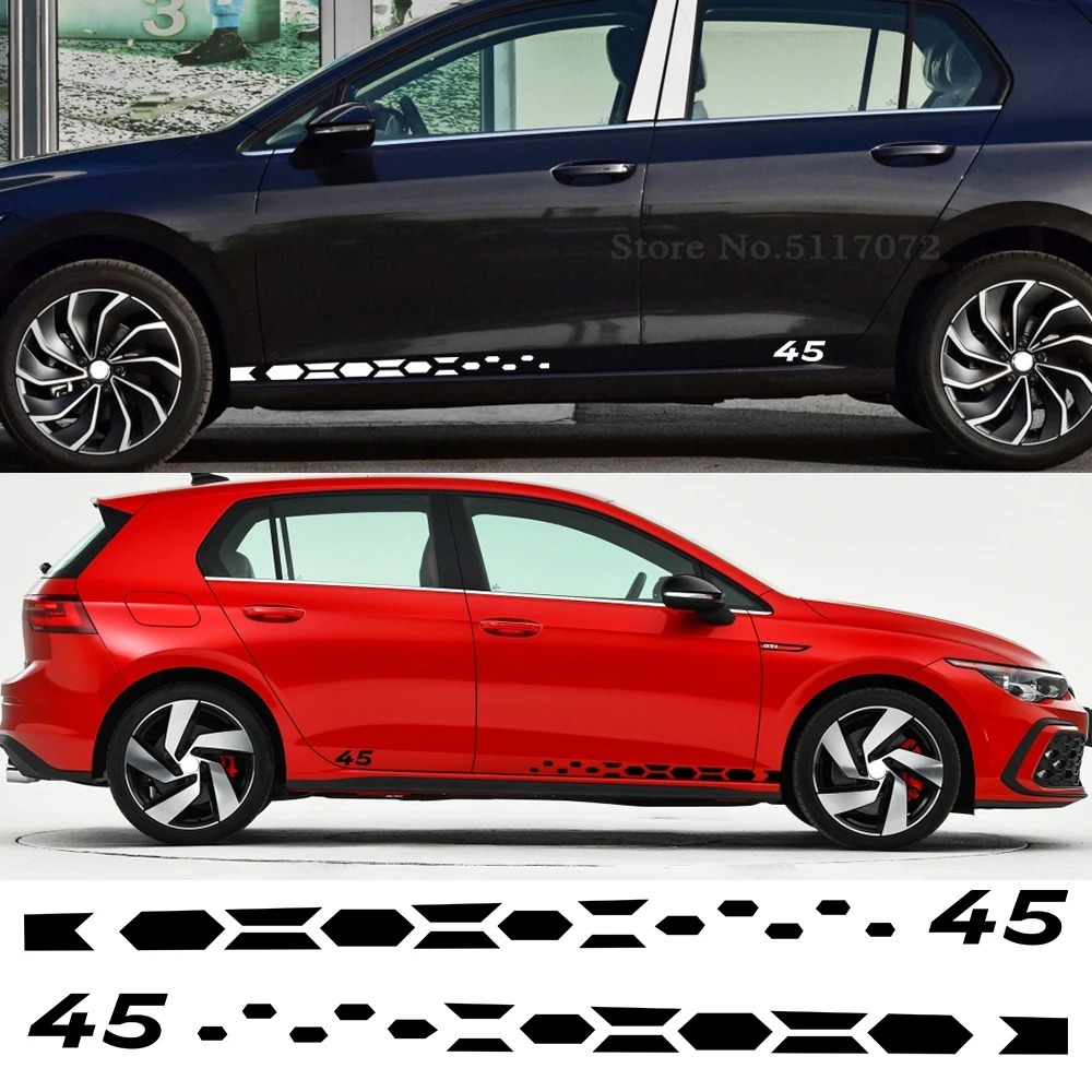 2 Buah Stiker Garis Sisi Pintu Mobil Gaya untuk VW Volkswagen Golf 8 MK8 GTI Clubsport 45 2020 2021 