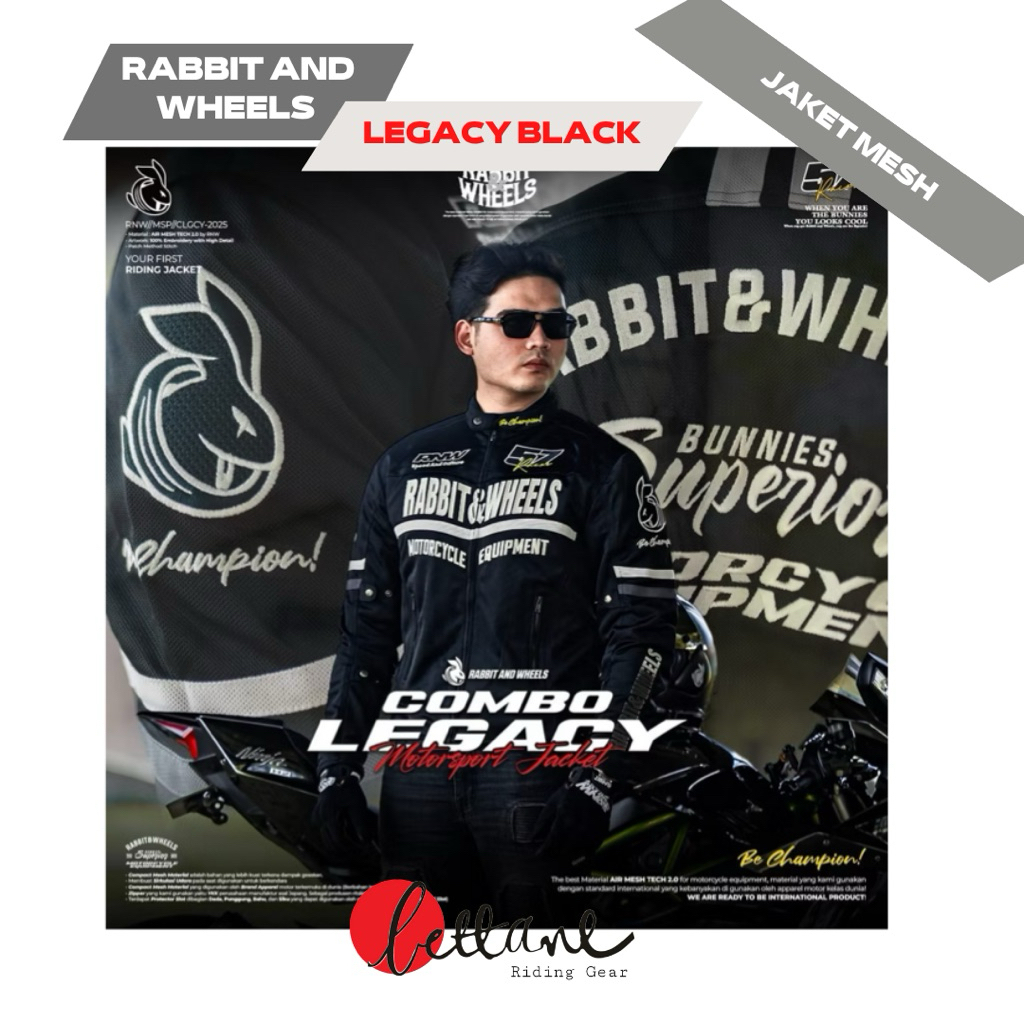 RABBIT AND WHEELS LEGACY BLACK Motorsport Jacket - RABBIT AND WHEELS