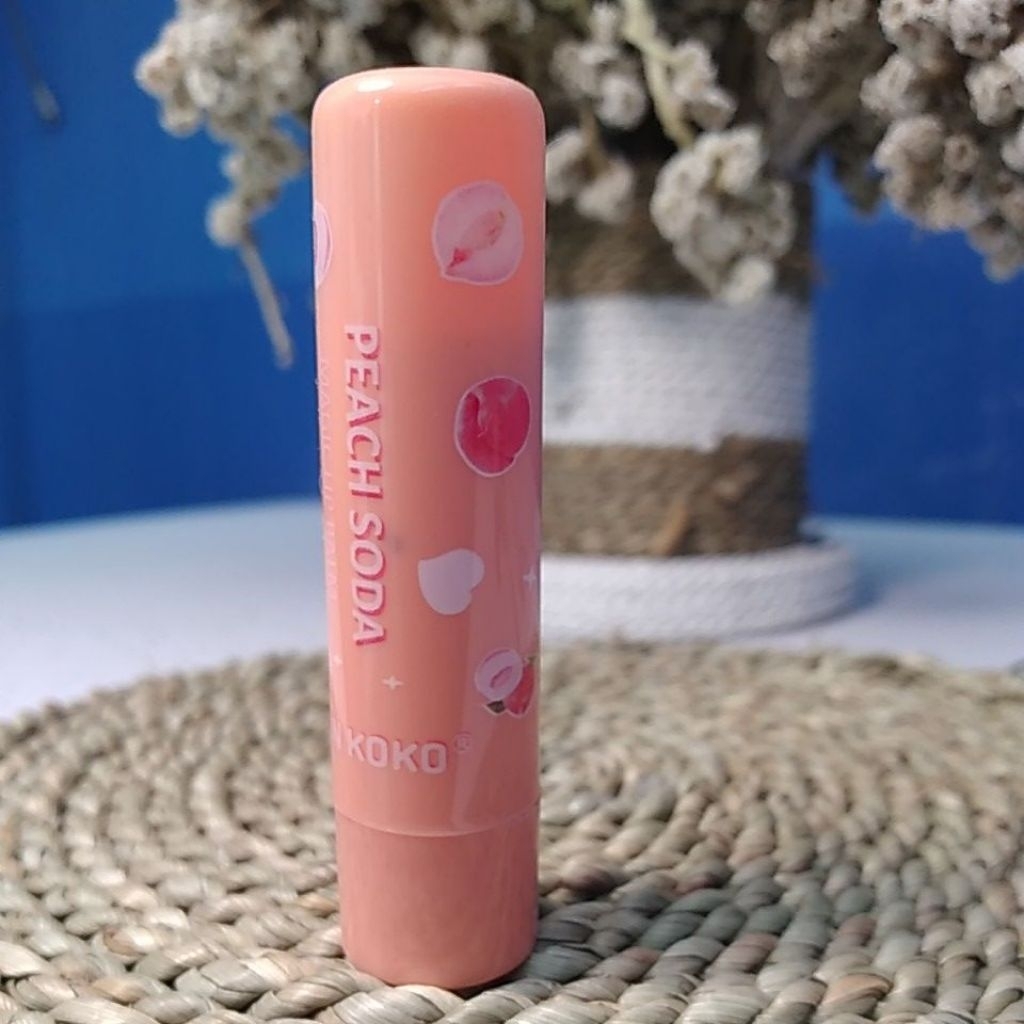 Iman Koko LipBalm Peach Soda Kolagen Pelembab Bibir Pink Natural Ori BPOM