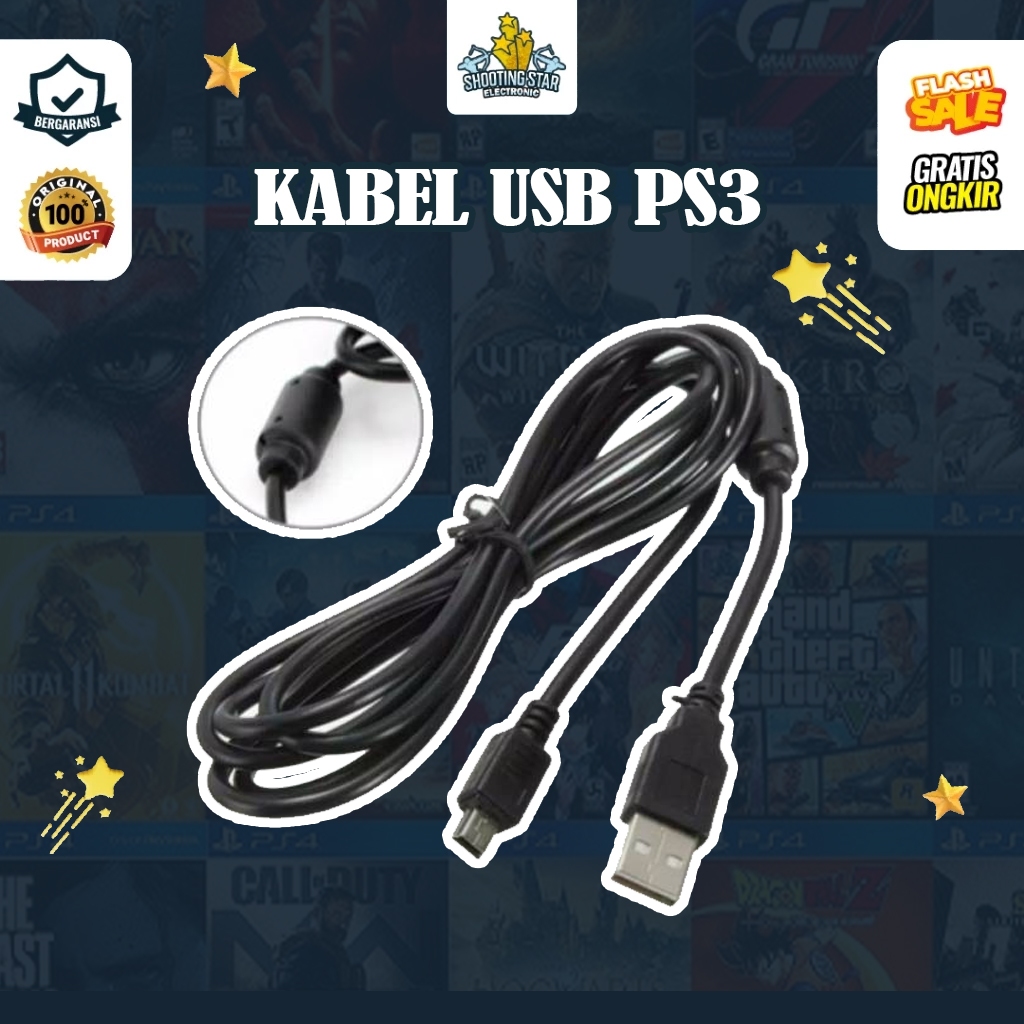 KABEL RECHARGER STIK PS3 KABEL USB PS3