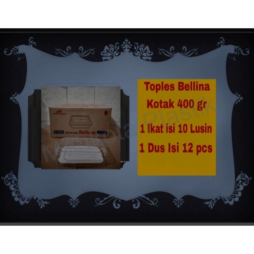 Toples Kotak 400gram/Toples Bening