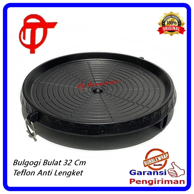 Bulgogi Pan Grill Pan Wajan Panggang Bulat 32 Cm Teflon Coating TANPA TUTUP TD