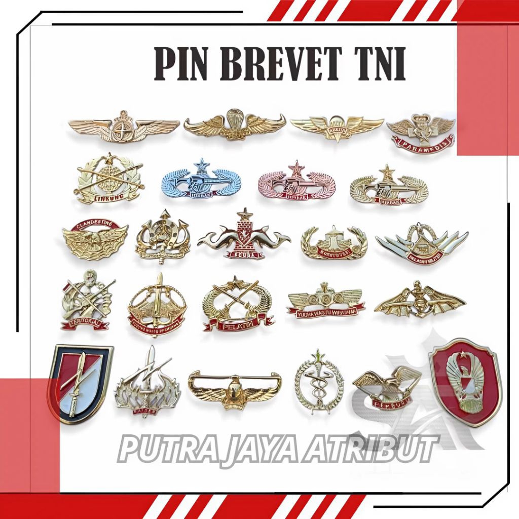 PIN WING BREVET TNI | BREVET TNI AD | BREVET TNI AU | BREVET TNI AL | WING BREVET EXCLUSIVE PERLENGK