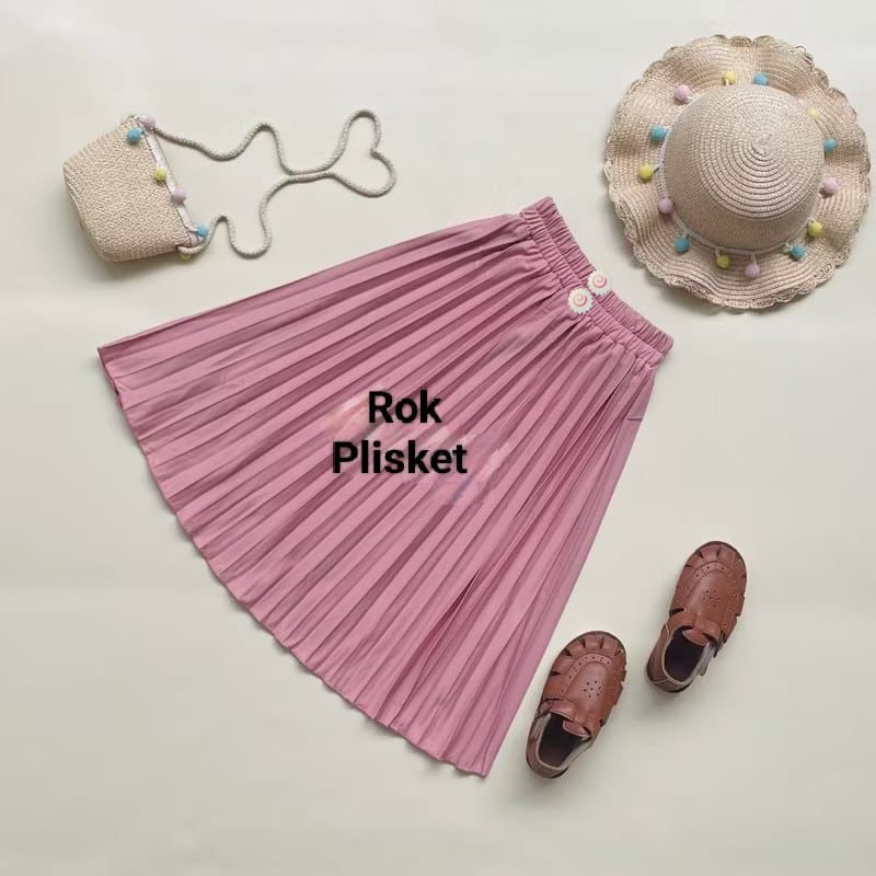 ROK PLISKET ANAK PREMIUM UMUR 4-12 TAHUN / ROK ANAK PEREMPUAN PLISKET