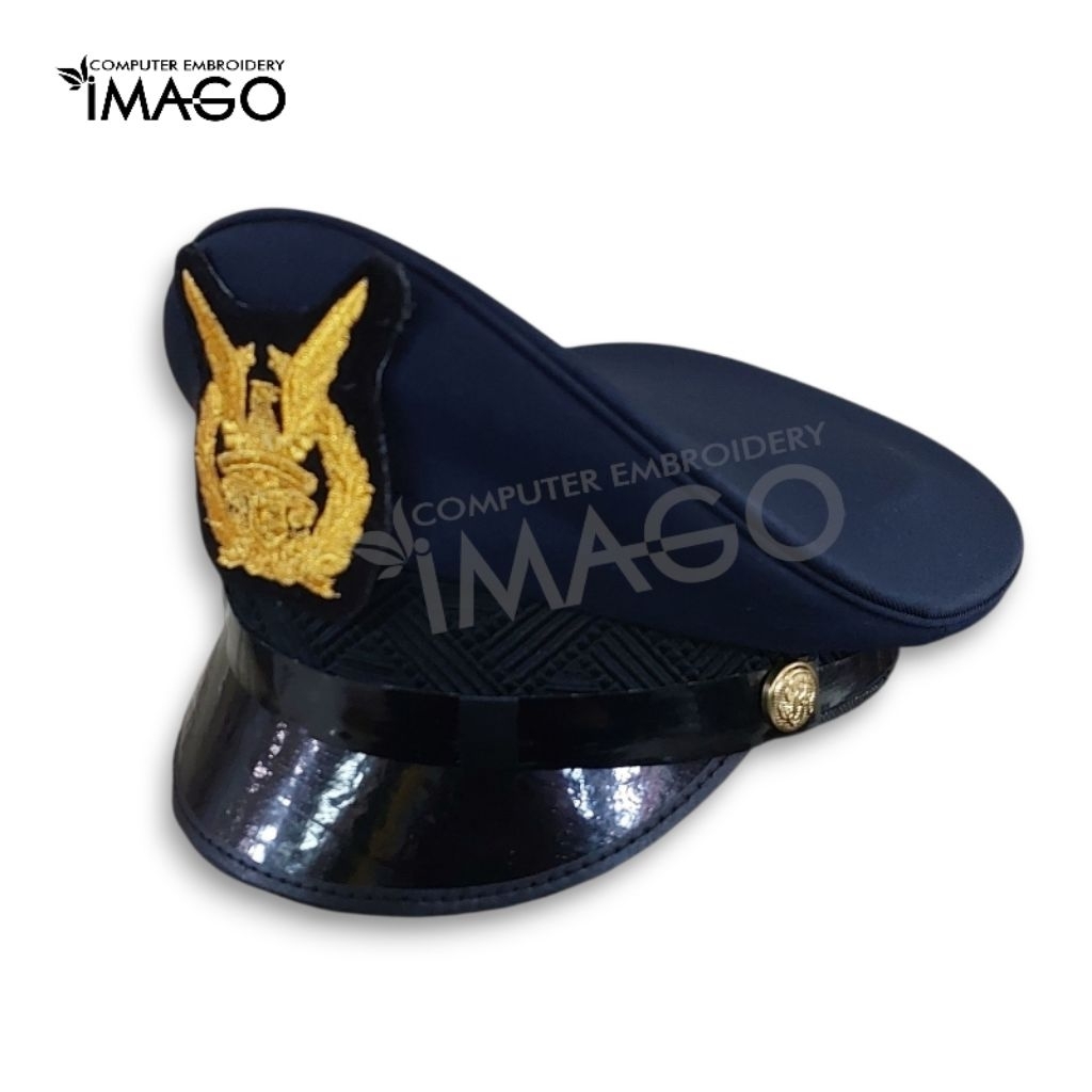 Topi Pet PDU Bintara TNI AU Pria Biru Dongker