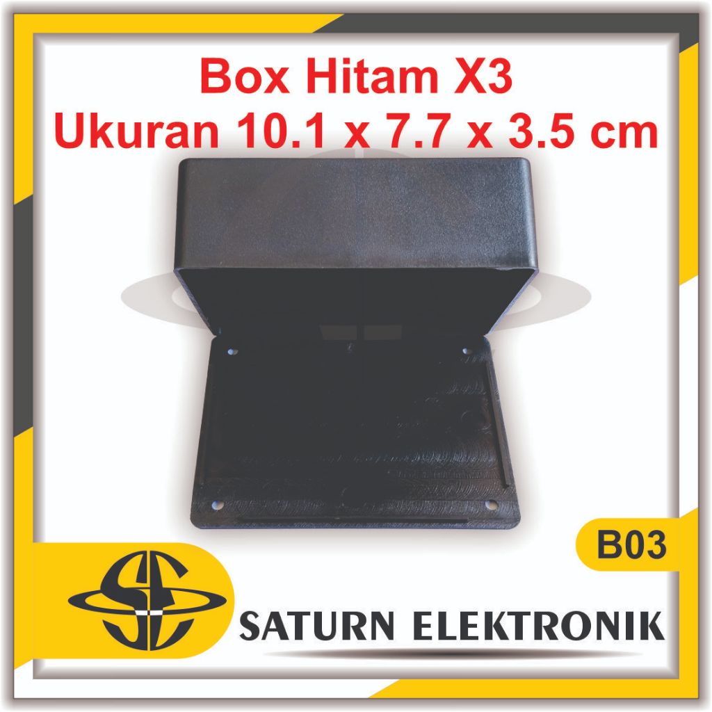 Box Plastik Hitam X3 Ukuran 10.1 x 7.7 x 3.5 cm B03