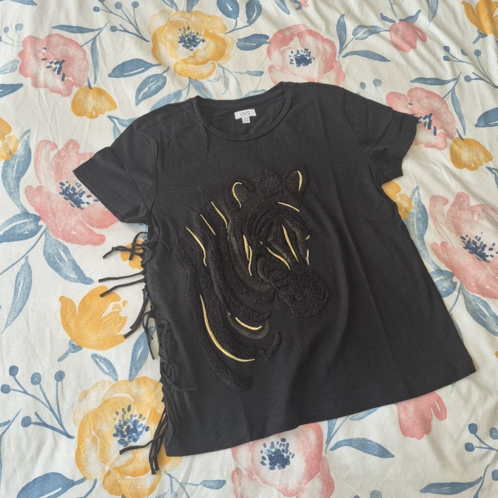 Kaos OVS Kids Perempuan Black Zebra Preloved Original