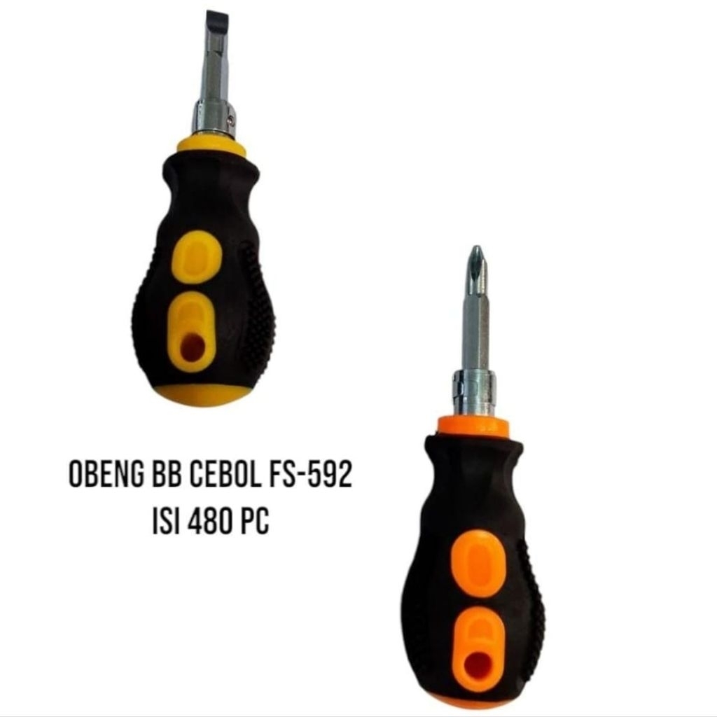 Obeng Cebol Obeng Mini Karet 2 in 1 FREED / Obeng Mini Pendek FREED