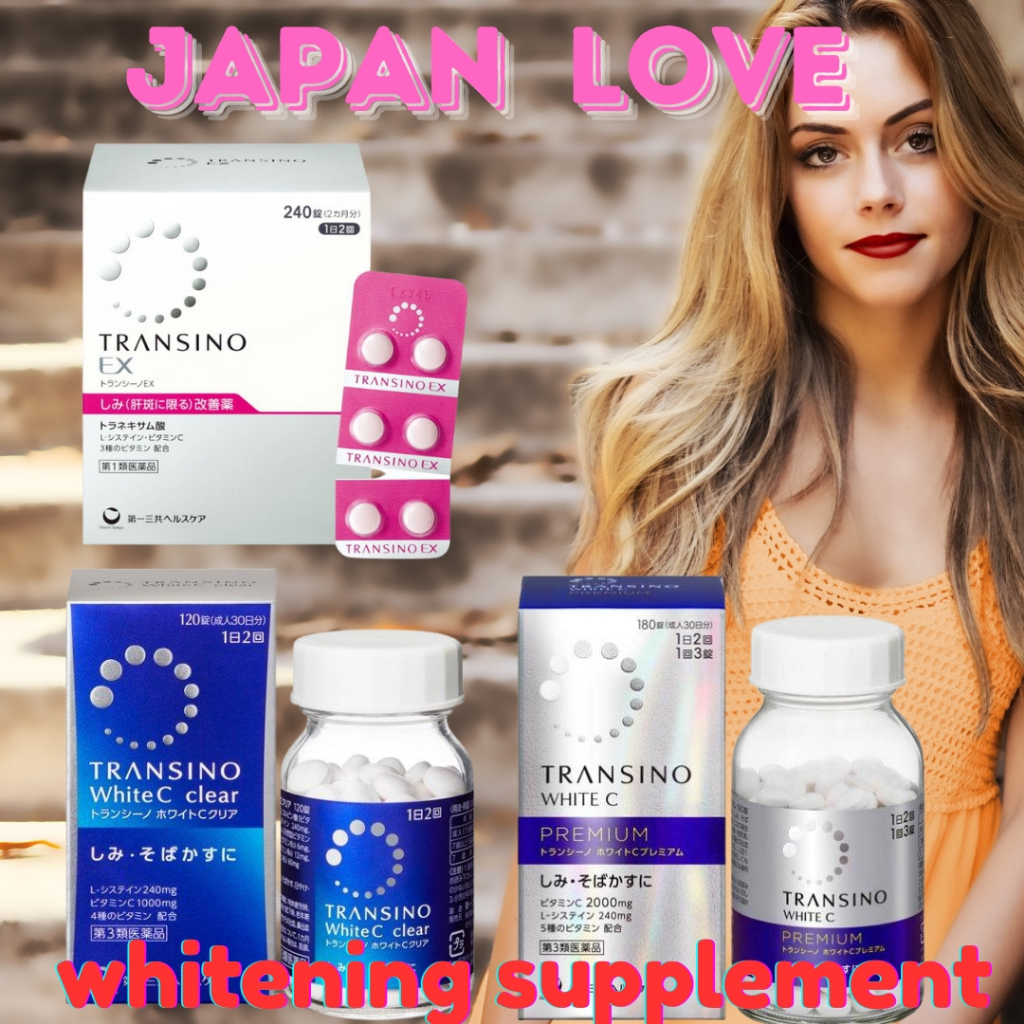 Transino whiten C transino EX Whitening premium Supplement  Suplemen Pemutih Kulit Jepang Asli untuk