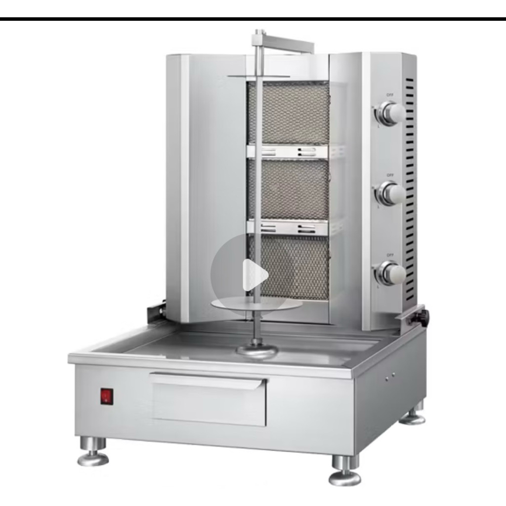 Getra HGV-850OL Gas Kebab Grill - Alat Pemanggang Daging Kebab 3 Burner - Mesin Daging Asap Garansi 