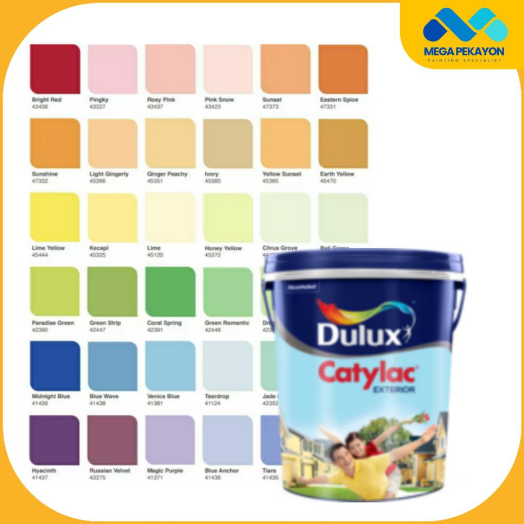 CAT DULUX CATYLAC EXTERIOR 5KG BISA REQUEST WARNA / CAT TEMBOK DINDING LUAR EKSTERIOR PAINT