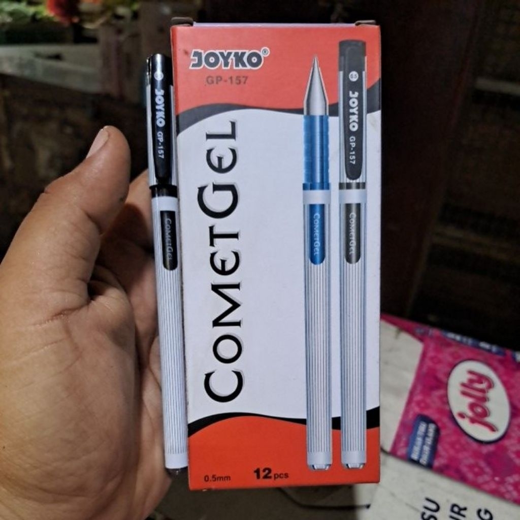 Pulpen Kenko COMET GEL GP-157 pulpen cair isi 12 pcs hitam 0.5 mm