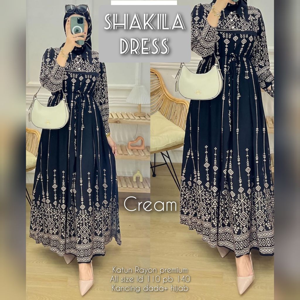 Gamis fashion muslim wanita Shakila dress