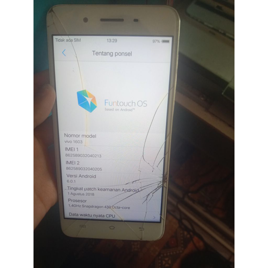 Vivo y95LL minus retak