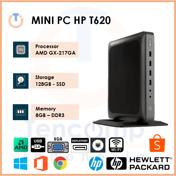 [Like New] Mini PC HP T620 Ram 16GB DDR3 SSD 512GB