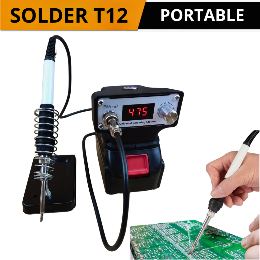 Soldering station T12 Portable solder baterai 21 volt solder timah portable