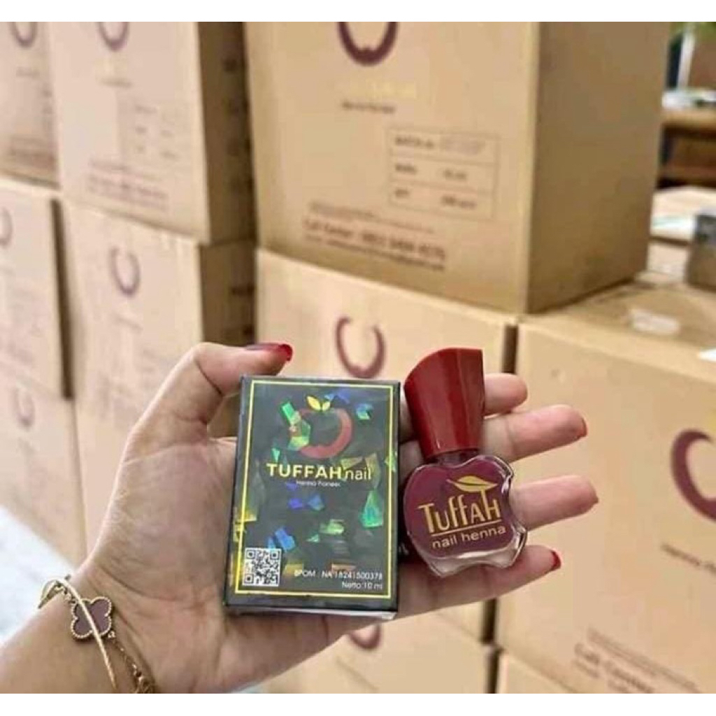 PROMO Tuffah Nail Henna WARNA MAROON 100% Halal Sah BUAT Sholat Kutek Halal Muslimah HeNna Tuffah Mu
