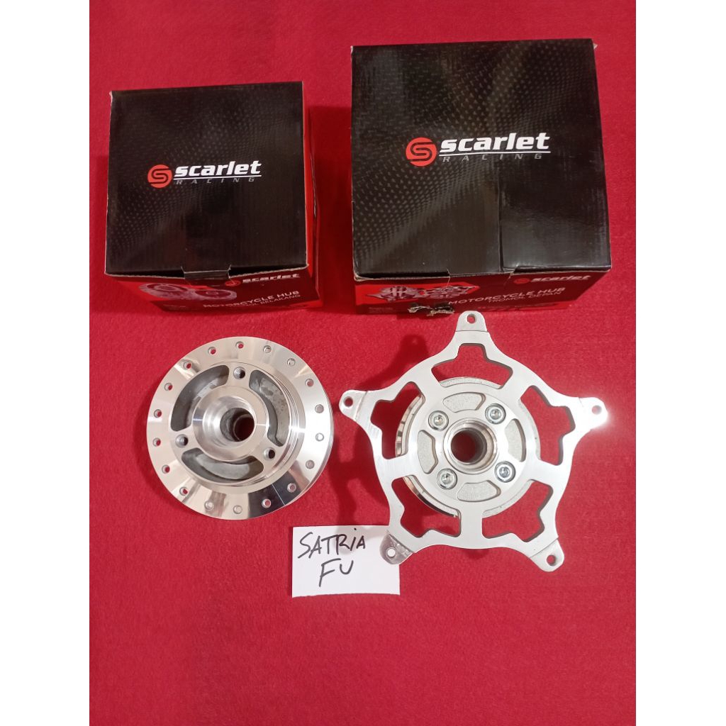 Tromol Satria Fu Crom Chrome Silver Depan Belakang Original Scarlet