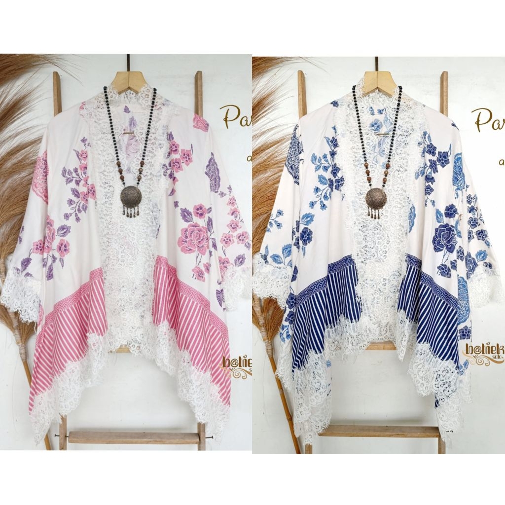 Outer CARDI BATIK PARIS APLIKASI RENDA BROKAT PREMIUM