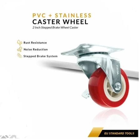 Roda Troli Trolley Etalase Wheel Castor Caster Roda Rak Lemari Serbaguna Plat Besi Kokoh