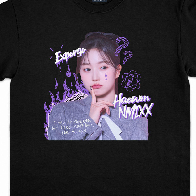 SHINZO - Kaos Haewon - Tshirt NMIXX - Baju Expergo - Kaos Kpop Streetwear - Tshirt NSWER - Baju Dist