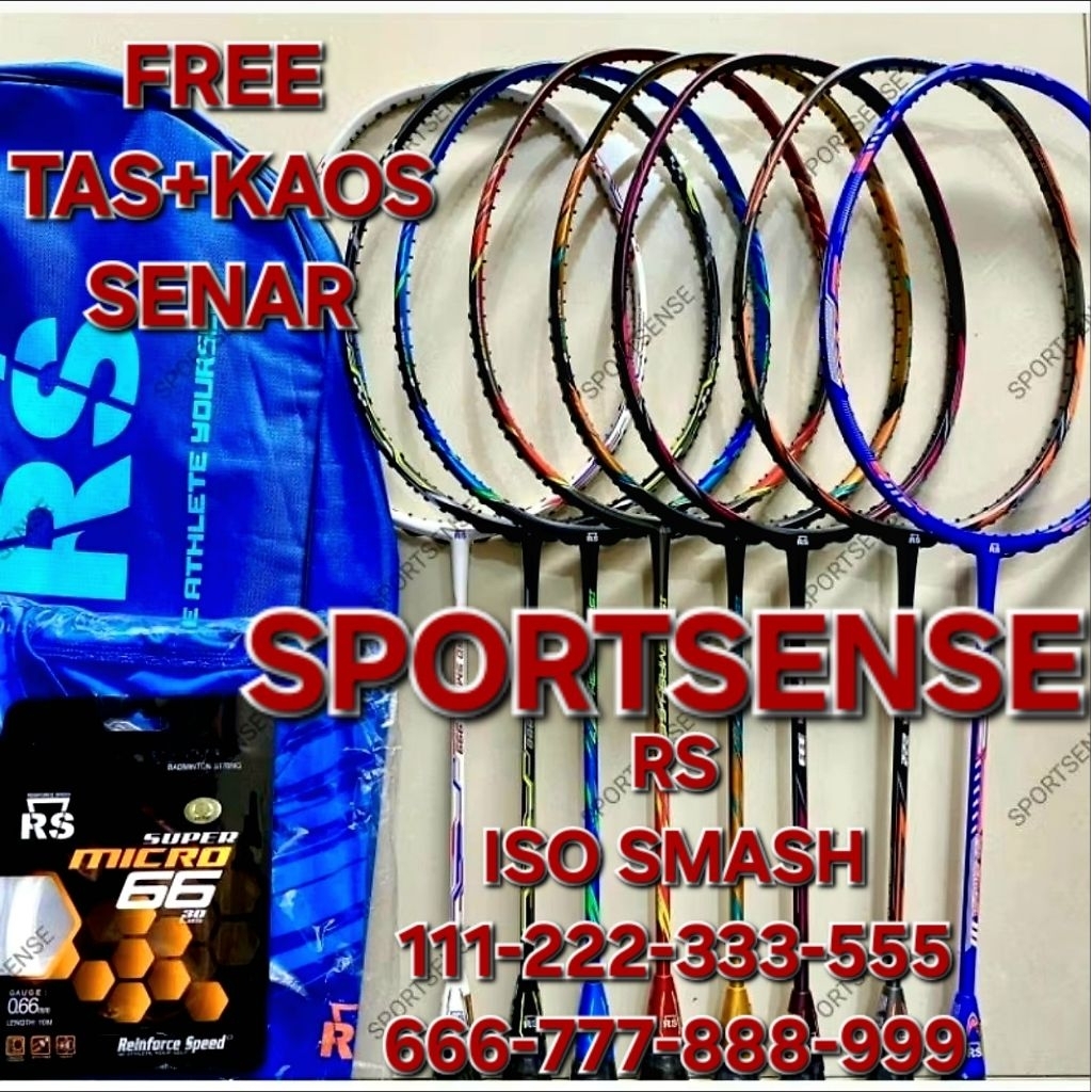 Raket Bulutangkis Badminton RS Reinforce Speed Iso Smash 111 222 333 555 666 777 888 999 Original Bo