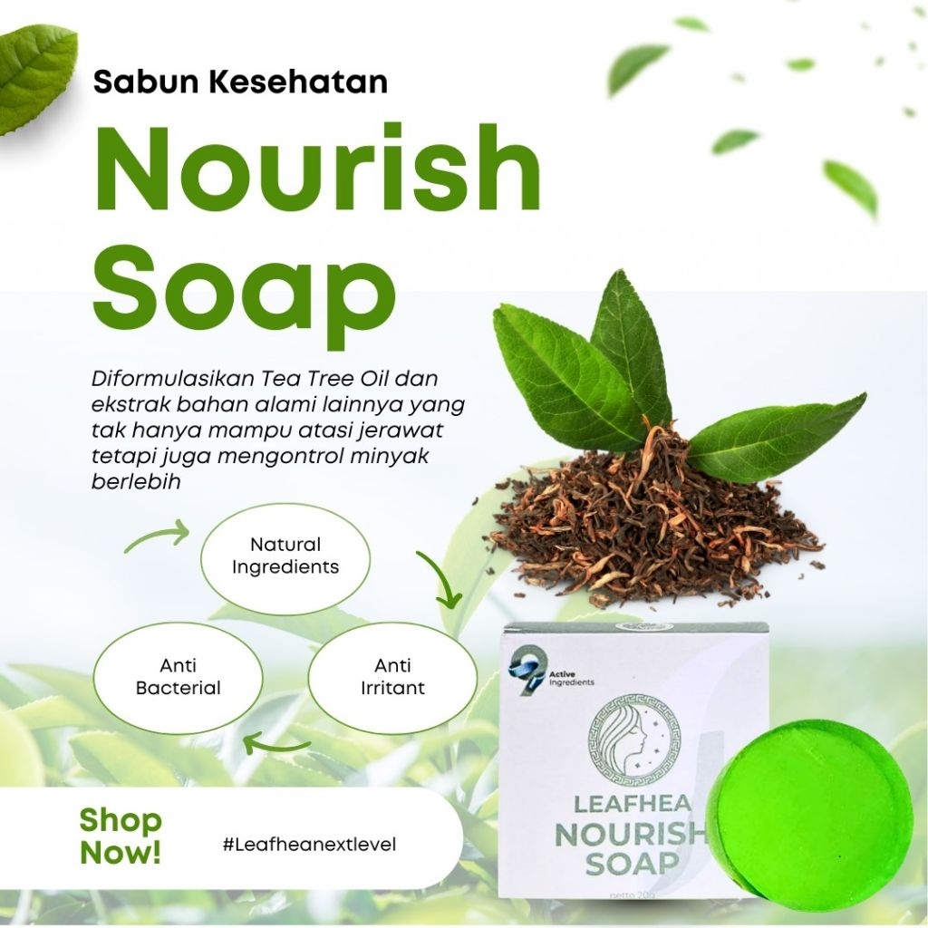 Leafhea Nourish soap /sabun wajah dan badan aman mulai balita hingga lansia