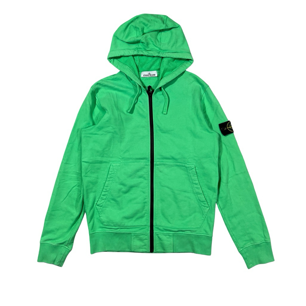 STONE ISLAND ZIP HOODIE GREEN