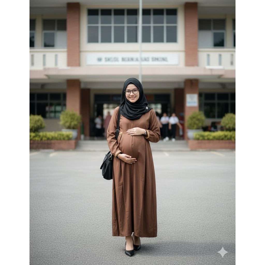 GAMIS KANTOR - BAJU PEMDA BAJU PNS COKLAT/Putih  PRE-ORDER (LIPIT 3 + LIST PITA)