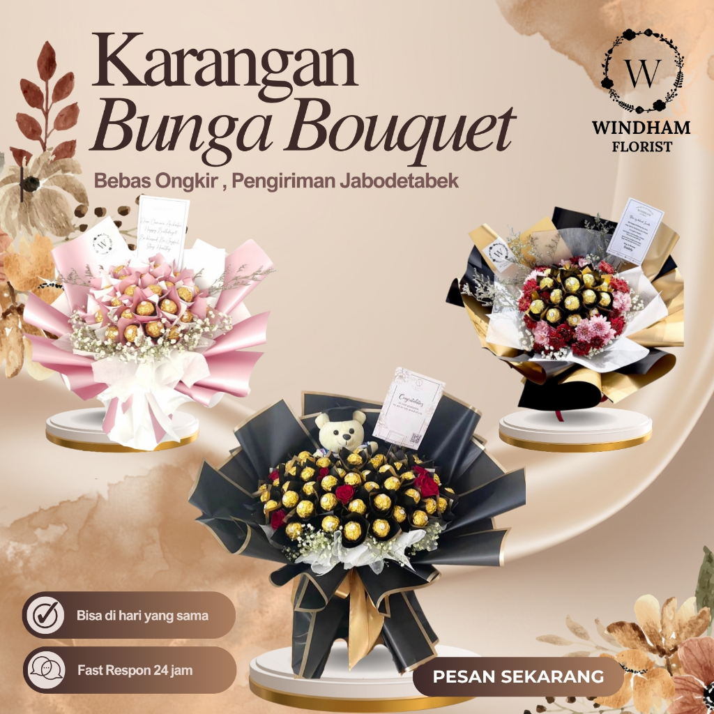 Bucket Coklat Ferrero Bouquet Wisuda Buket Valentine Birthday