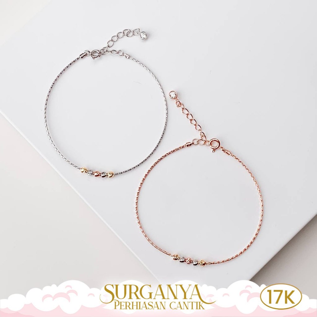 Macan Gold Gelang Choker Emas Kadar 17K Gelang Eleztra Pompom Variasi Extention