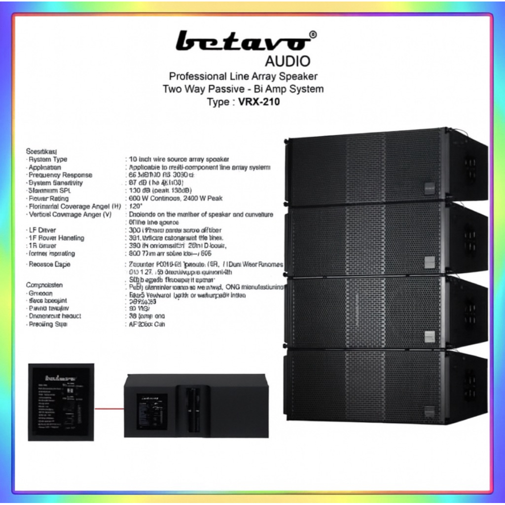 Speaker Pasif Line Array 10 Inch BETAVO VRX-210 ORIGINAL HARGA PER BOX