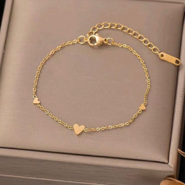 Gelang Titanium Love Tipis Wanita Korean Style