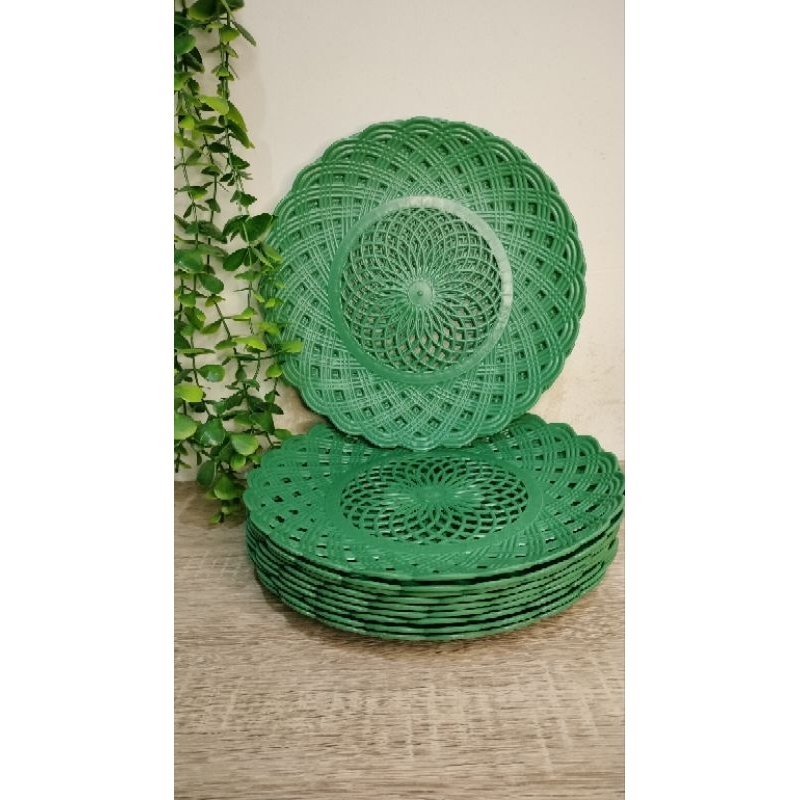 Piring Rotan Plastik Tebal,Promo Piring Rotan Plastik Murah