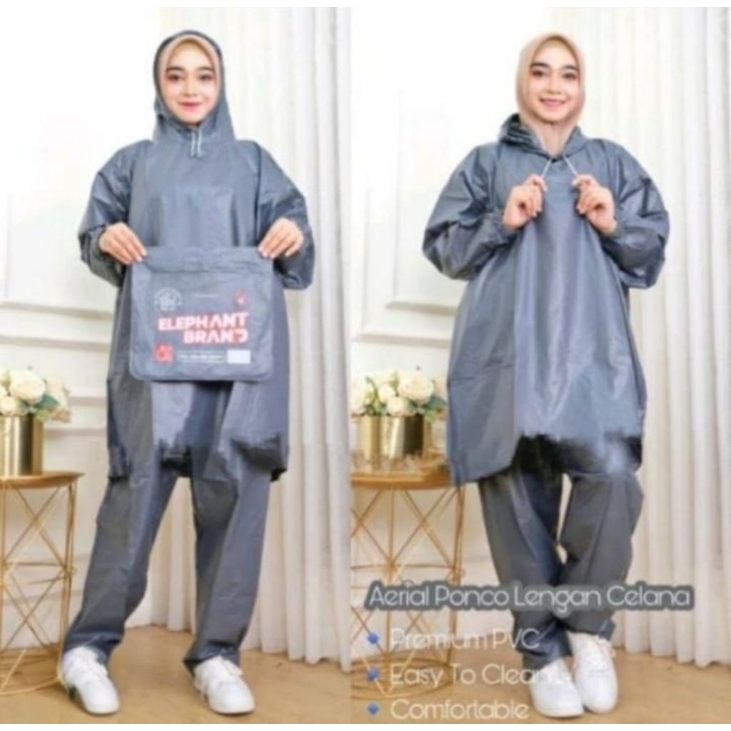 Jas Hujan Ponco Lengan Celana Zippy Elephant Brand