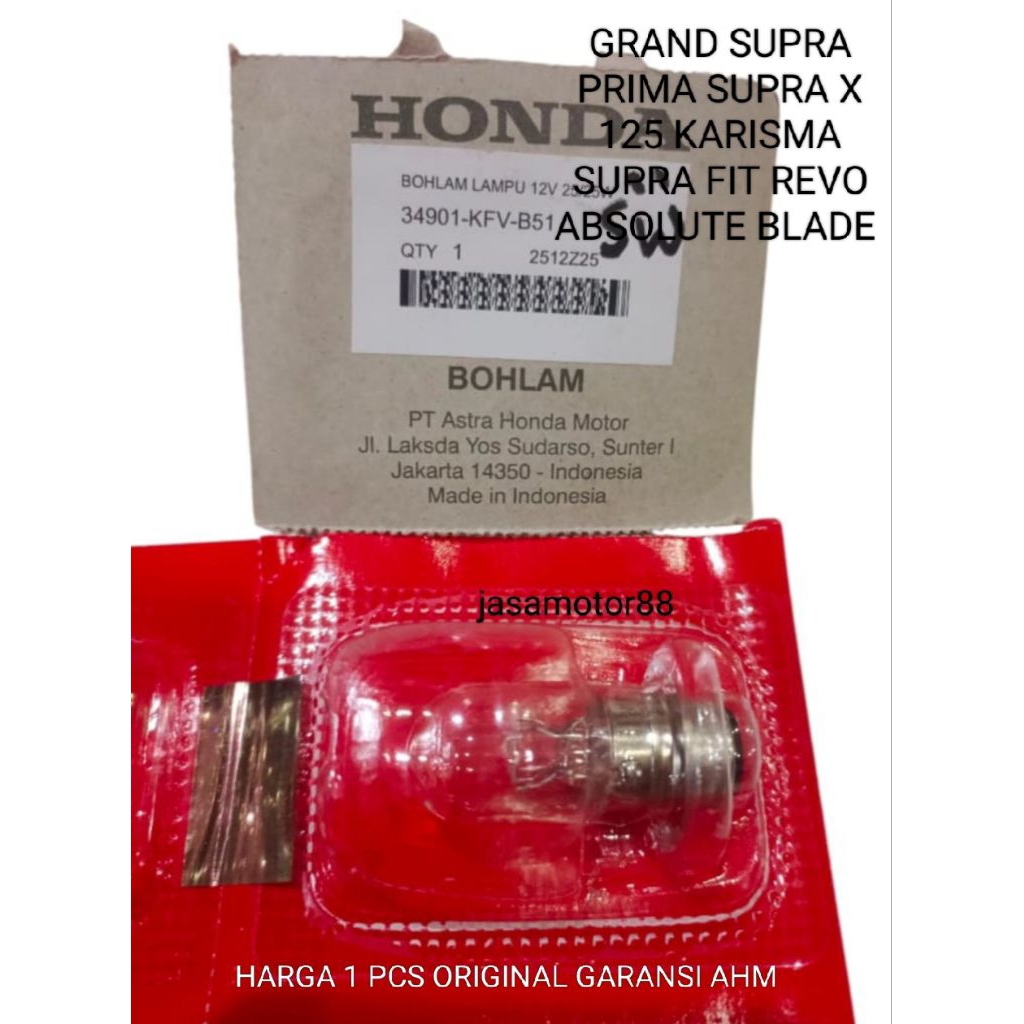 BOHLAM LAMPU DEPAN SUPRA GRAND PRIMA SUPRA X 125 KARISMA SUPRA FIT ORIGINAL 34901 KFV B51