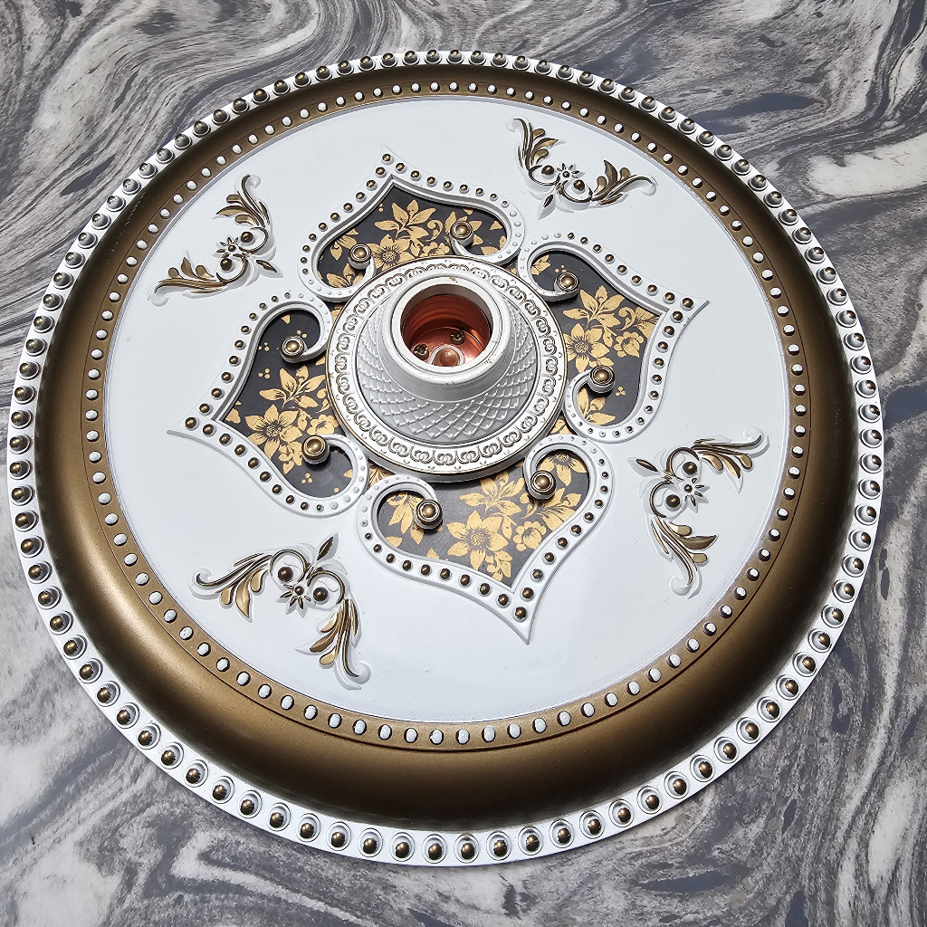FITTING HIAS PLAFON GYPSUM 30 CM ORNAMEN Plafon Gypsum PVC/GRC Fiting Plafon / Fitting Lampu Ornamen