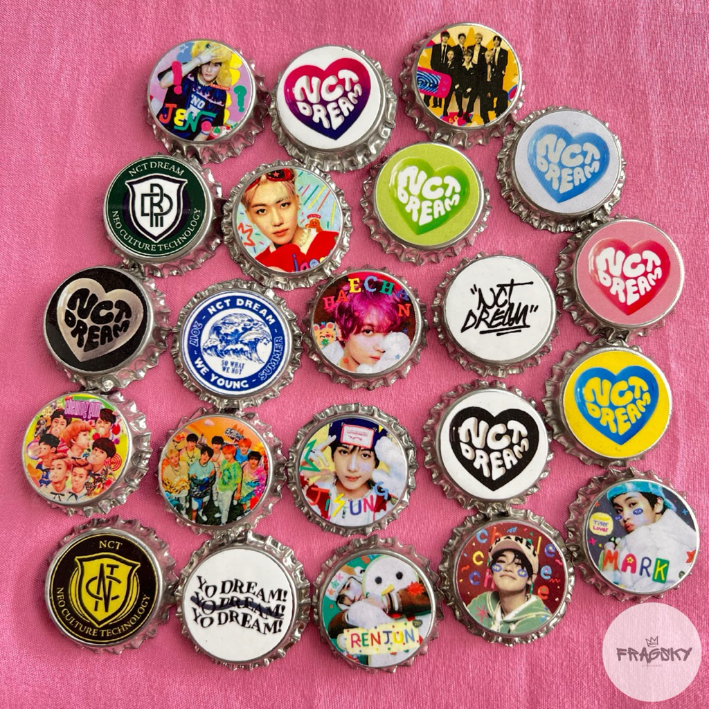 Fragsky - Pin Tutup Botol Bros Ukuran 30mm Gambar Kpop Y2K NCT DREAM MARK HAECHAN CHENLE JAEMIN JISU