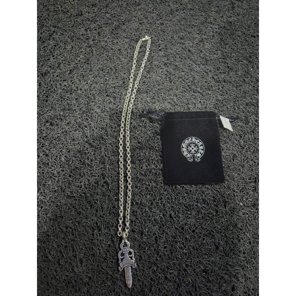 Kalung Chrome Hearts Double Dagger Pendant Necklace