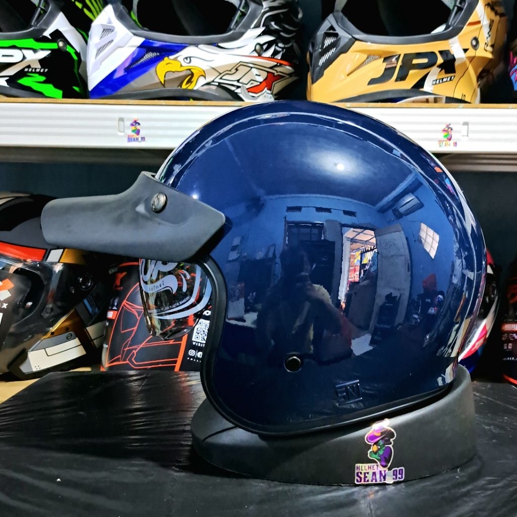 HELM JPX RETRO JP SIGNATURE OPEN FACE SO SOLID ALL WARNA HALF FACE ORIGINAL SNI DOT | HELM RETRO JP 