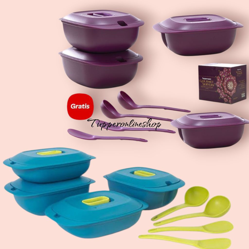 Gourmet server tupperware / set tempat penyajian makanan / tupperware prasmanan