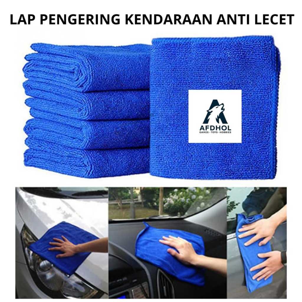 HANDUK KECIL MICROFIBER LAP PENGERING MOBIL MOTOR 24 X 24 CM 300GSM EACHGO ANTI LECET CEPAT KERING T