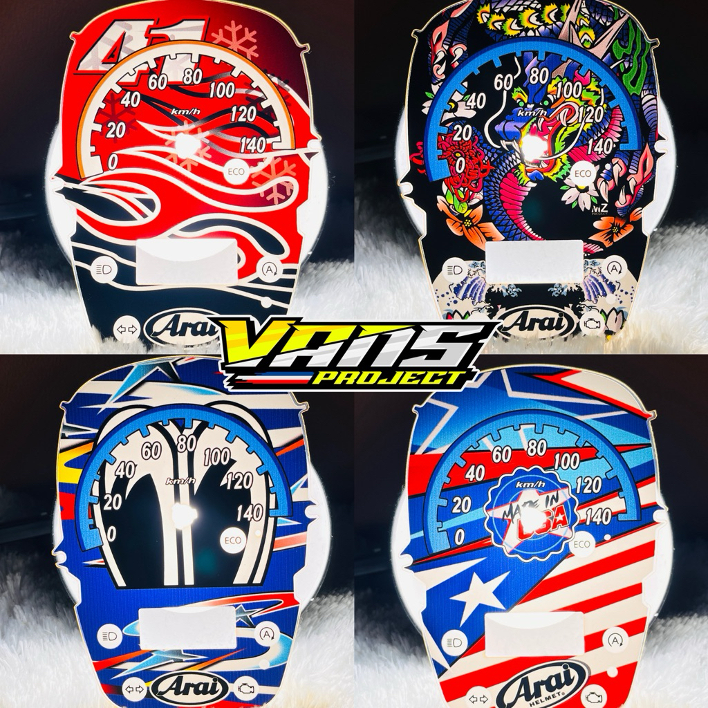 Papan Panel Speedometer ARAI Indiglow honda Scoopy fi 12 new Gen 1 2017 - 2021 Hayden nakano Haga Mo